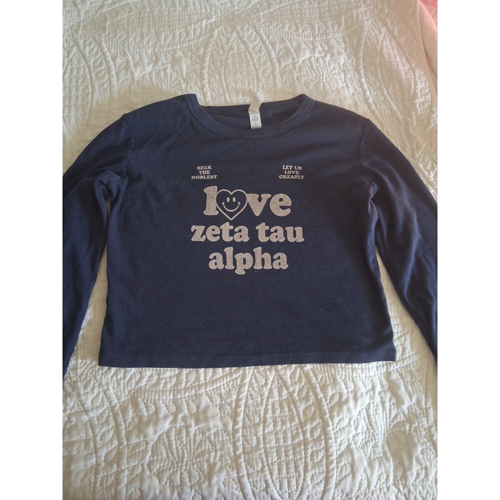 Zeta Tau Alpha Crop Long Sleeve T-Shirt Size S